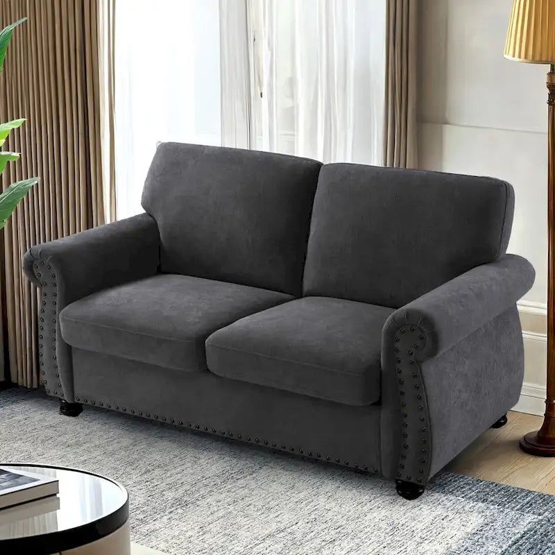 Samt-Zweisitzer-Sofa