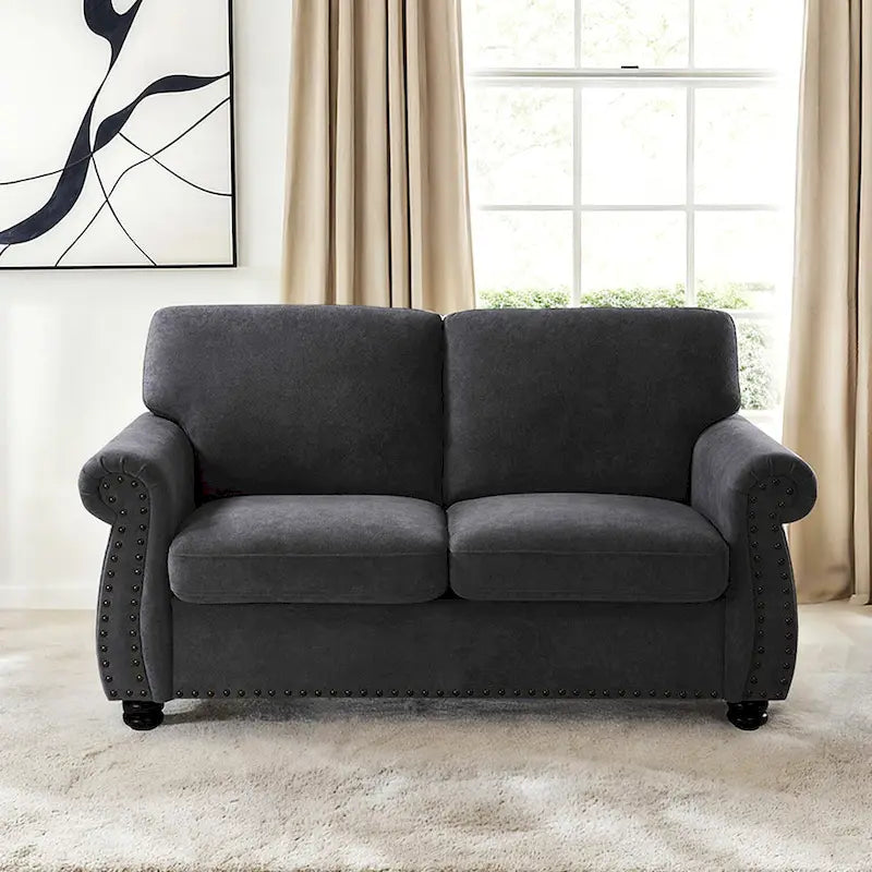 Samt-Zweisitzer-Sofa