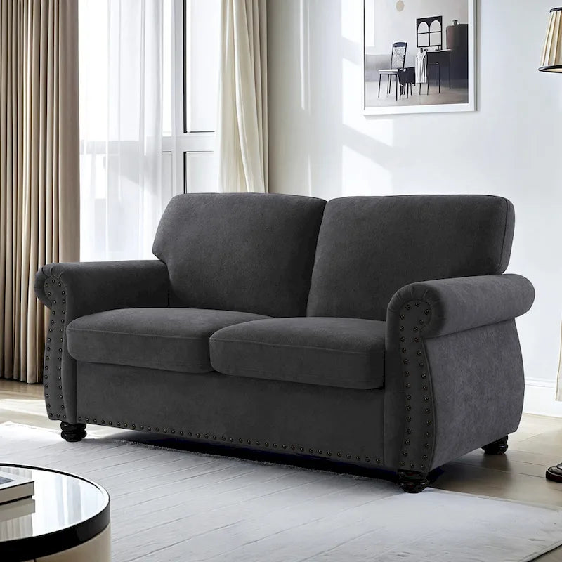 Samt-Zweisitzer-Sofa