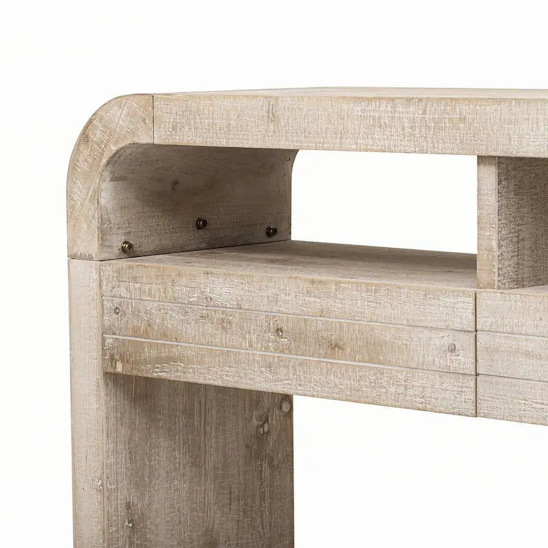 Mesa consola con cajones de almacenamiento y estante abierto