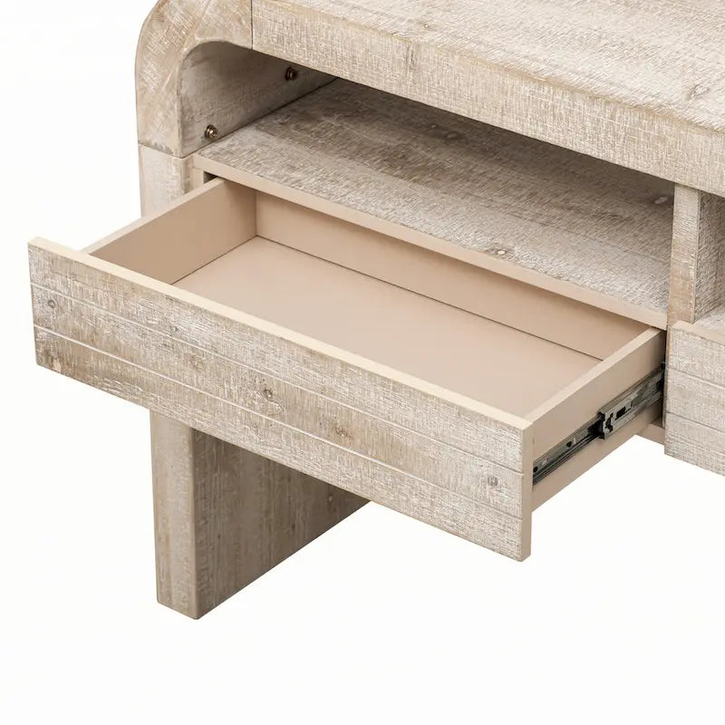 Mesa consola con cajones de almacenamiento y estante abierto