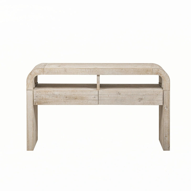 Mesa consola con cajones de almacenamiento y estante abierto