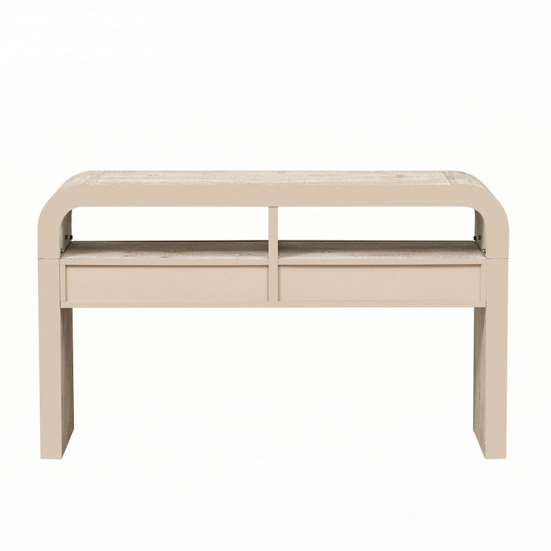 Mesa consola con cajones de almacenamiento y estante abierto