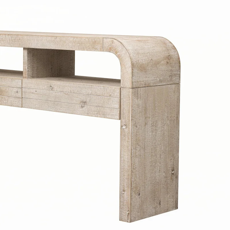 Mesa consola con cajones de almacenamiento y estante abierto