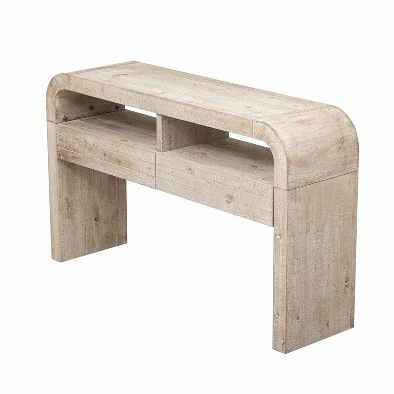 Mesa consola con cajones de almacenamiento y estante abierto