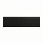 Mesa consola estrecha con detalle de ratán y 2 cajones – Negro antiguo