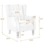 Juego de 2 sillones decorativos tapizados en piel vegana con botones