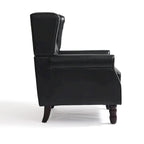 Juego de 2 sillones decorativos tapizados en piel vegana con botones