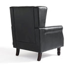 Juego de 2 sillones decorativos tapizados en piel vegana con botones