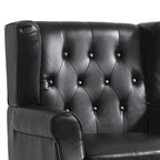 Juego de 2 sillones decorativos tapizados en piel vegana con botones