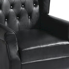 Juego de 2 sillones decorativos tapizados en piel vegana con botones