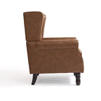 Juego de 2 sillones decorativos tapizados en piel vegana con botones