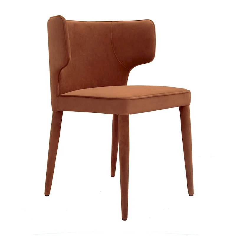 Moderner verlängerter Wingback-Esszimmerstuhl aus Leder