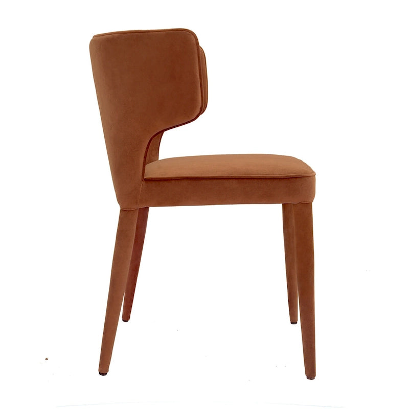 Moderner verlängerter Wingback-Esszimmerstuhl aus Leder