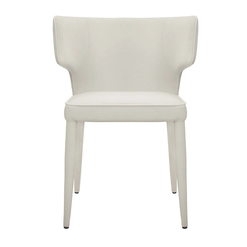 Moderner verlängerter Wingback-Esszimmerstuhl aus Leder