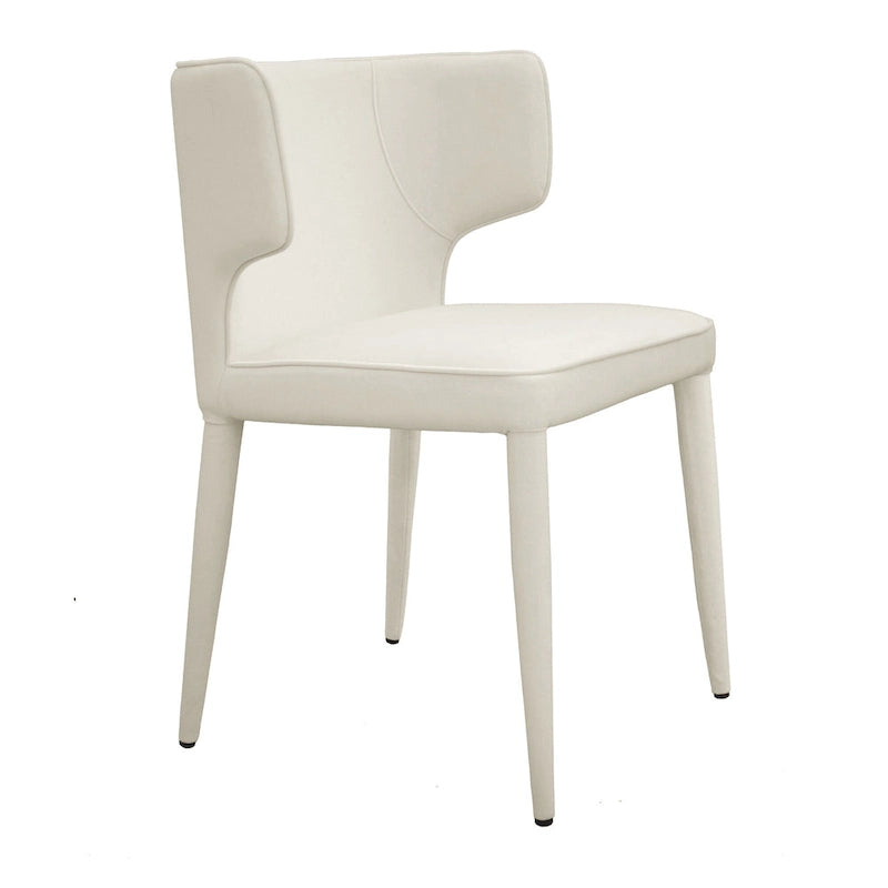 Moderner verlängerter Wingback-Esszimmerstuhl aus Leder