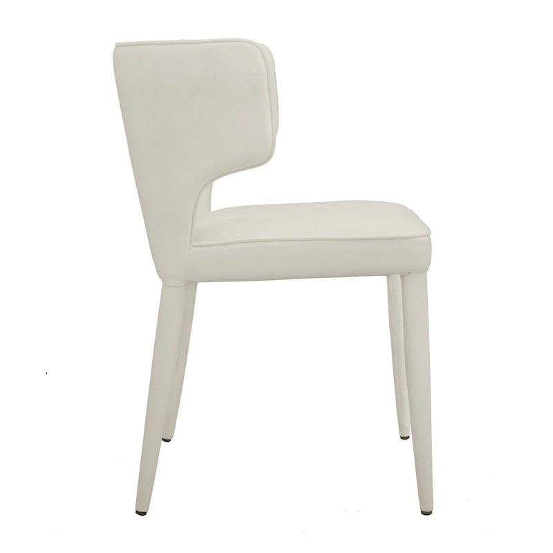 Moderner verlängerter Wingback-Esszimmerstuhl aus Leder