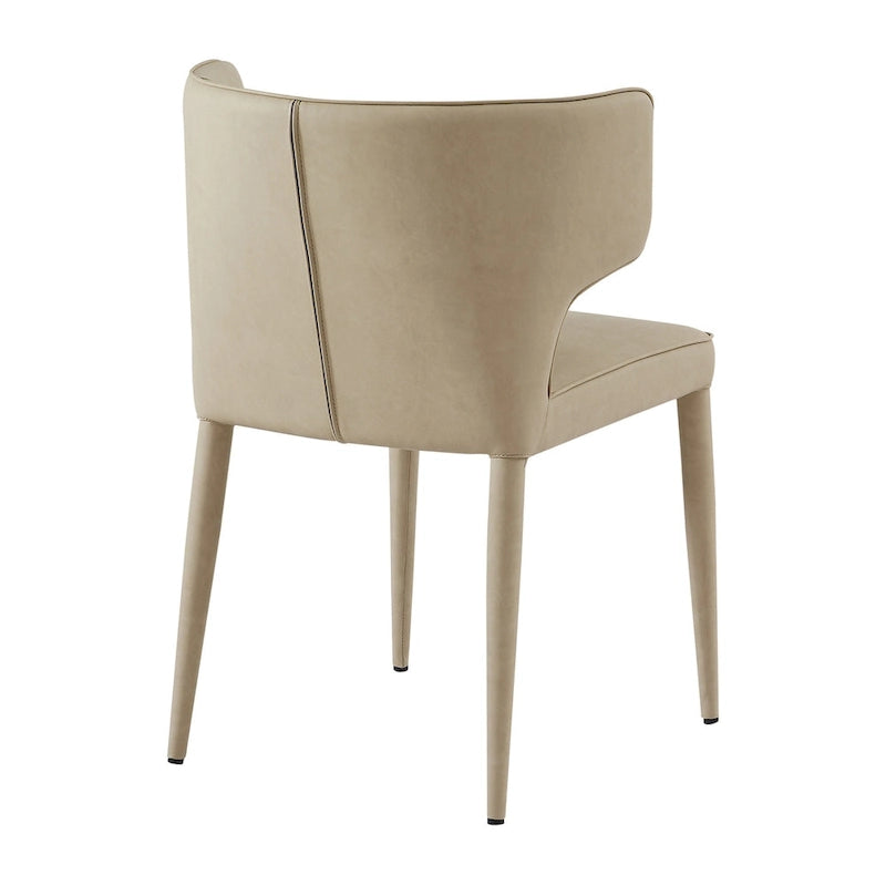 Moderner verlängerter Wingback-Esszimmerstuhl aus Leder