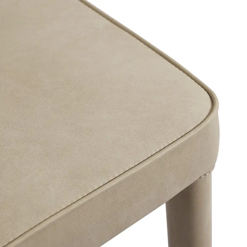 Moderner verlängerter Wingback-Esszimmerstuhl aus Leder