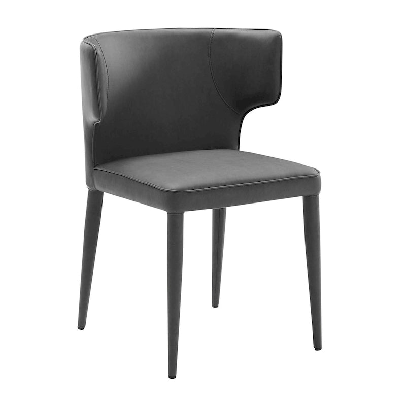 Moderner verlängerter Wingback-Esszimmerstuhl aus Leder
