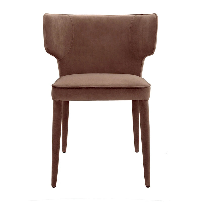 Moderner verlängerter Wingback-Esszimmerstuhl aus Leder