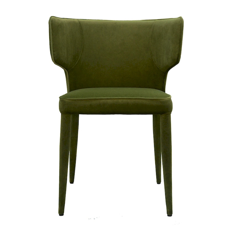 Moderner verlängerter Wingback-Esszimmerstuhl aus Leder