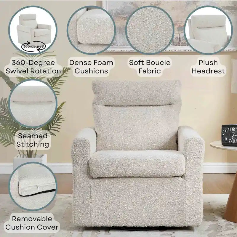 Sillón decorativo giratorio Olivia