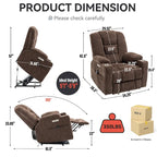 Sillón reclinable Power Lift con masaje, calor y puertos USB