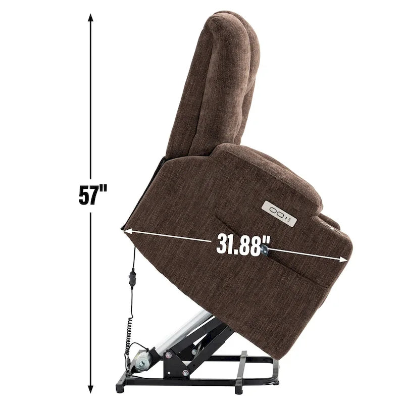 Sillón reclinable Power Lift con masaje, calor y puertos USB