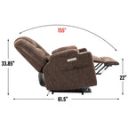 Sillón reclinable Power Lift con masaje, calor y puertos USB