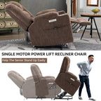 Sillón reclinable Power Lift con masaje, calor y puertos USB
