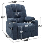 Sillón reclinable Power Lift con masaje, calor y puertos USB