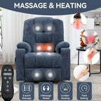 Sillón reclinable Power Lift con masaje, calor y puertos USB