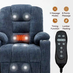 Sillón reclinable Power Lift con masaje, calor y puertos USB