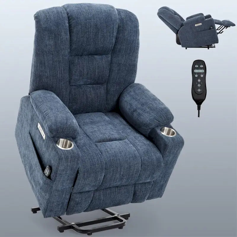 Sillón reclinable Power Lift con masaje, calor y puertos USB