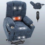 Sillón reclinable Power Lift con masaje, calor y puertos USB