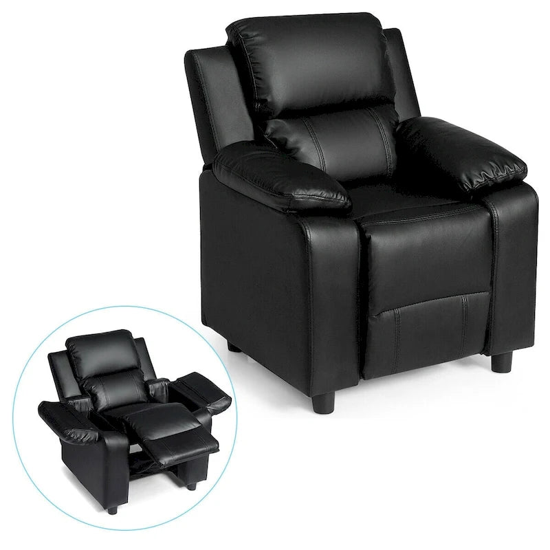 Sillón reclinable infantil de lujo con acolchado y reposacabezas