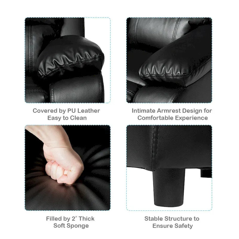 Sillón reclinable infantil de lujo con acolchado y reposacabezas