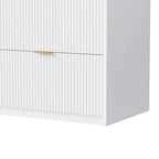 Unidad de pared de entretenimiento de 112.5" con 13 estantes, 8 cajones y 2 gabinetes para televisores de hasta 70"