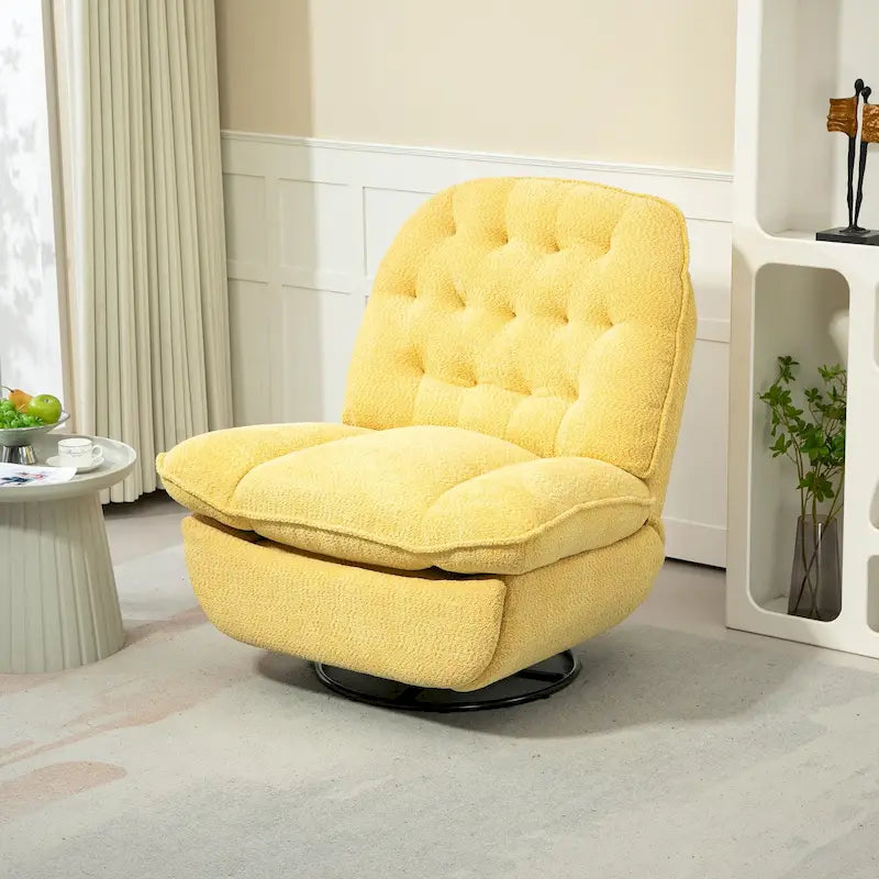 Sillón reclinable manual mecedor giratorio 360 extragrande, tapizado en chenilla, con reposapiés extendido y respaldo capitoné