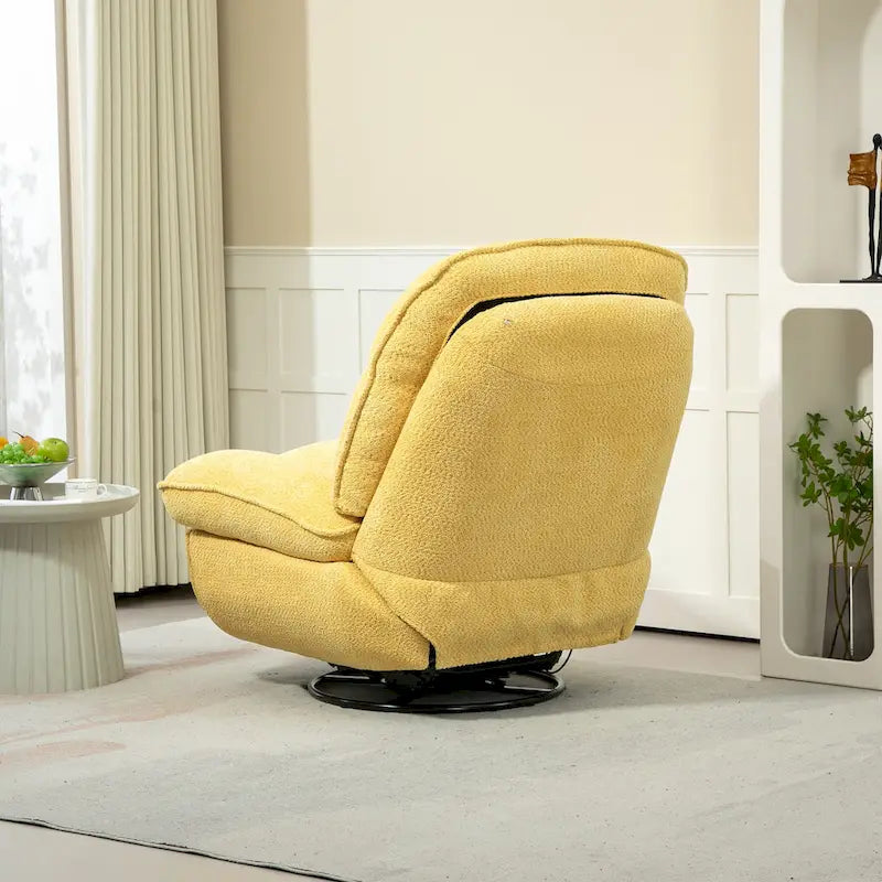 Sillón reclinable manual mecedor giratorio 360 extragrande, tapizado en chenilla, con reposapiés extendido y respaldo capitoné