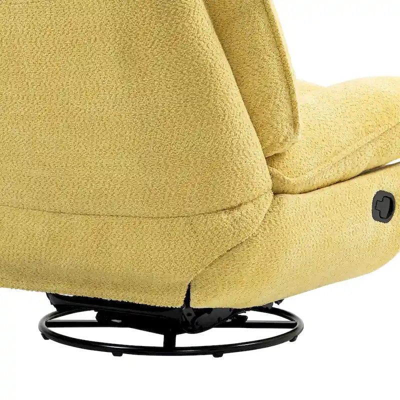 Übergroßer gepolsterter Chenille-Relaxsessel mit 360°-Drehfunktion, Gleitfunktion, manueller Verstellung, verlängertem Fußteil und getufteter Rückenlehne