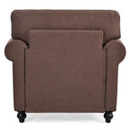 Sillón decorativo marrón con adornos de tachuelas, 37.4"