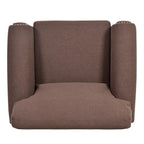 Sillón decorativo marrón con adornos de tachuelas, 37.4"