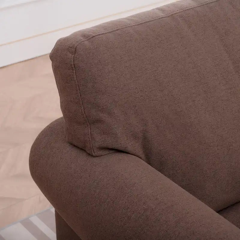 Sillón decorativo marrón con adornos de tachuelas, 37.4"