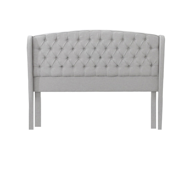 Cama de plataforma tapizada King Size con cabecero Wingback con botones