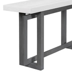 Mesa consola de 59 pulgadas con patas de madera maciza y estante inferior