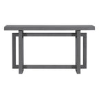 Mesa consola de 59 pulgadas con patas de madera maciza y estante inferior