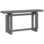 Mesa consola de 59 pulgadas con patas de madera maciza y estante inferior