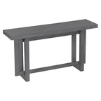 Mesa consola de 59 pulgadas con patas de madera maciza y estante inferior